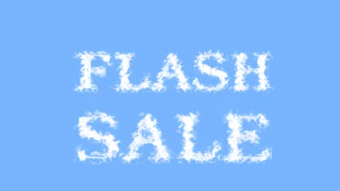 Flash Sale cloud text effect sky isolated background Stock Footage 139639442