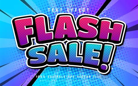Flash sale comic style text effect 库存插图