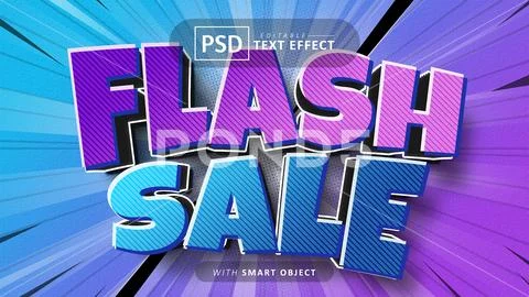 Flash sale comic style text effect editable PSD Template