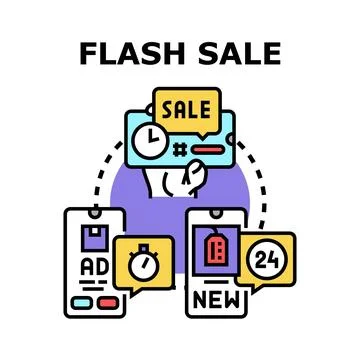 Flash sale concept engaging mobile shopping promotions Stock Illustration
