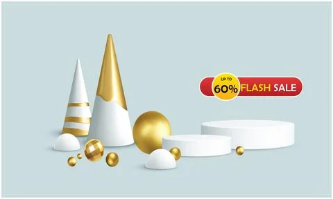 Flash sale creative design on abstract background with various item Illustrazione stock