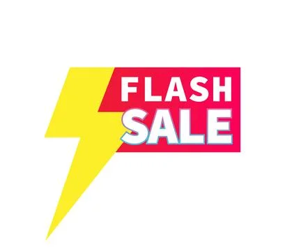Flash Sale E-commerce Marketing Discount Offer Design Vector Illustration Stock Illustration