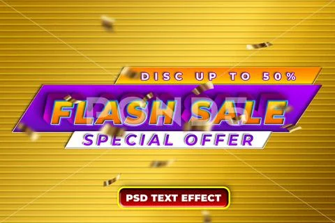 FLASH SALE editable text effect PSD 模板