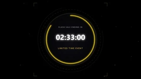 Flash sale ending countdown timer with dynamic glowing circle. Stock-Footage 344038604