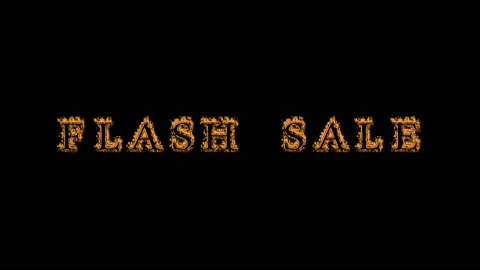 Flash Sale fire text effect black background Stock Footage 136314341
