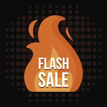 Flash sale flame graphic. Vector Stock Illustration