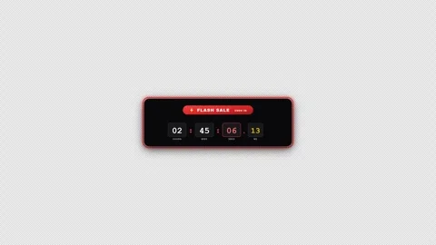 Flash Sale Limited-Time Timer Badge with a pulsing red ring and ticking 4K Alpha 스톡 동영상 346126473