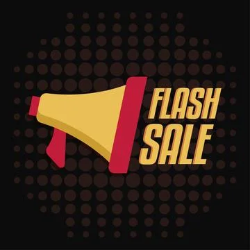 Flash sale megaphone alert. Vector Stock Illustration