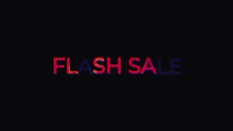Flash Sale motion text with neon light color effect Stock Footage 224368554