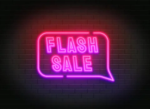 Flash sale neon effect text animation Stock Footage 246850061