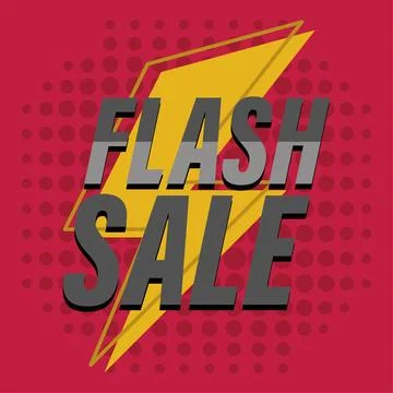 Flash sale red bold text. Vector Stock Illustration