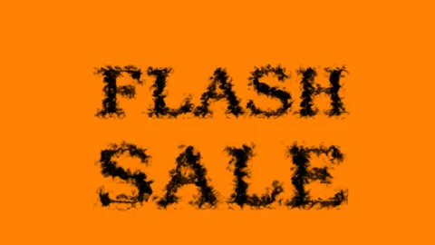 Flash Sale smoke text effect orange isolated background Stock Footage 139627180