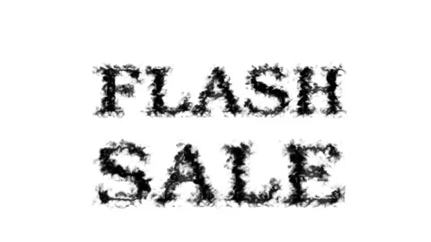 Flash Sale smoke text effect white isolated background Stock Footage 139627339