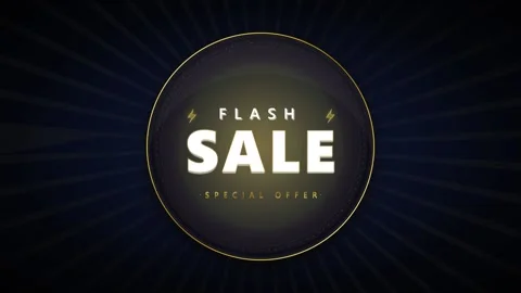 Flash sale special offer motion with gold frame and dark background, promot.. 스톡 동영상 344862586