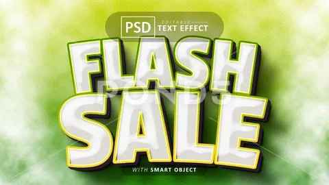 Flash sale text - editable comic font effects PSD Template
