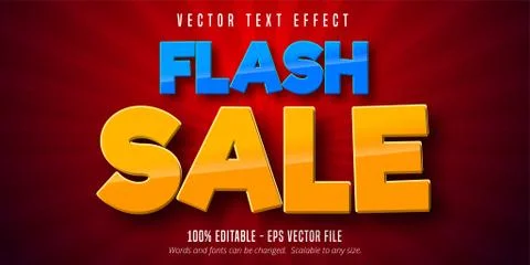 Flash sale text, editable text effect Stock Illustration