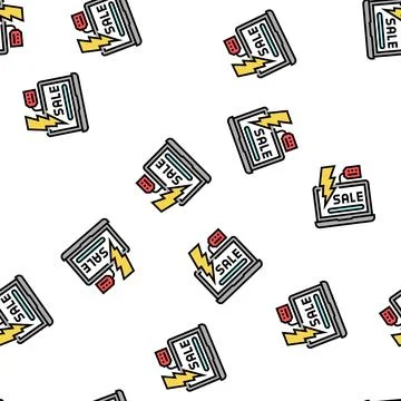 Flash sale vector seamless pattern Stock Illustration