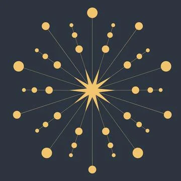 Flash salute snowflake, single star crystal icon, vector illustration Stock Illustration