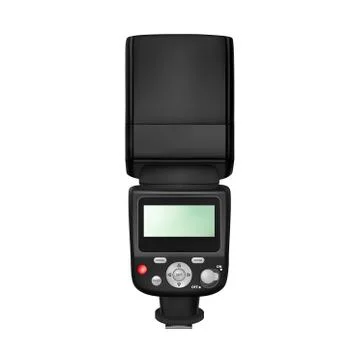 Flash for SLR cameras in vector on white background. Illustrazione stock