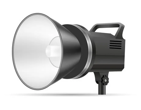 Flash for softbox on tripod in photo studio vector illustration Stock Illustration