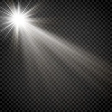 The flash of a star. star ray of light. Illustrazione stock