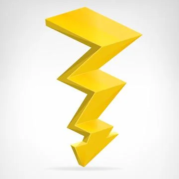 Flash strike 3d icon vector isolated on white illustration Stock Illustration