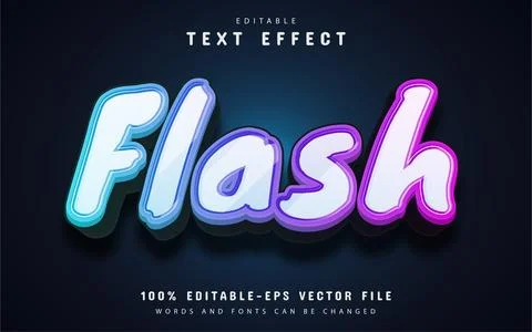 Flash text, 3d gradient text effect Stock Illustration