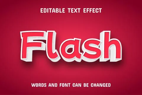 Flash text - editable text effect Stock Illustration