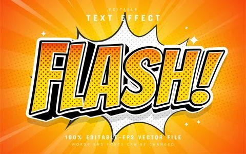 Flash text effect comic style Stock Illustration
