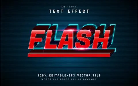 Flash text effect with red gradient 스톡 일러스트