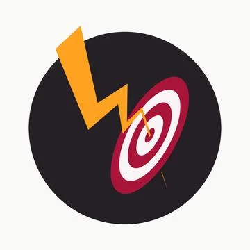 Flash thunder bolt on target vector illustration Stock Illustration