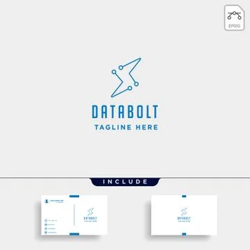 Flash thunder internet logo design vector power connection symbol sign icon Stock Illustration