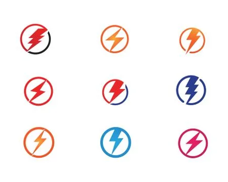 Flash thunderbolt Template vector icon illustration design Stock Illustration