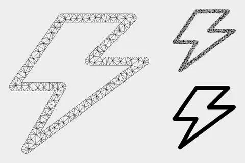 Flash Vector Mesh Carcass Model and Triangle Mosaic Icon Stock Illustration