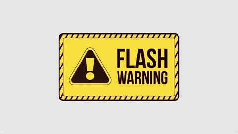 Flash warning label sign animation Stock Footage 333677689