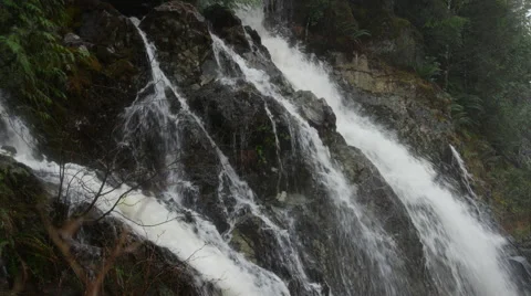 Flash Waterfall on Rocks - 4k Stock Footage 51362235