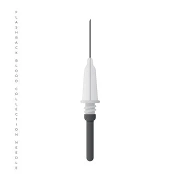 Flashback needle for blood collection infographic elements isolated on white Stock Illustration