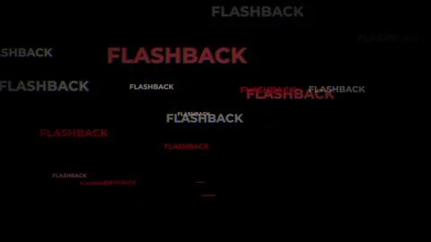 Flashback typography Contexts With Alpha Channel Against Dark Background Stock Illustration