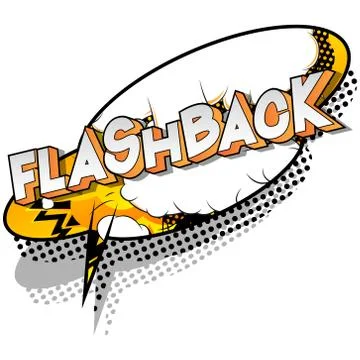 Flashback - Vector illustrated comic book style phrase on abstract background Stockillustratie