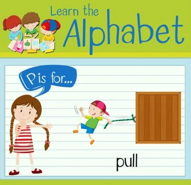 Flashcard alphabet P is for pull イラスト素材