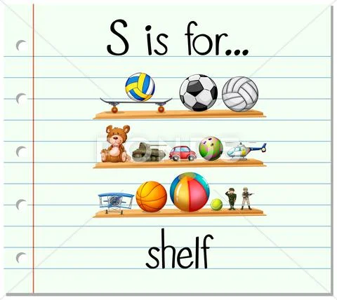 Flashcard alphabet S is for shelf: Royalty Free #62775238