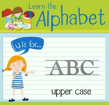 Flashcard alphabet U is for upper case Stock Illustration