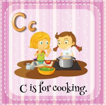 Flashcard of C is for cooking Stock Illustration