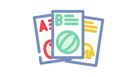 Flashcard education platform color icon animation Stock Footage 327257648