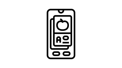 Flashcard education platform line icon animation Stock Footage 326124757