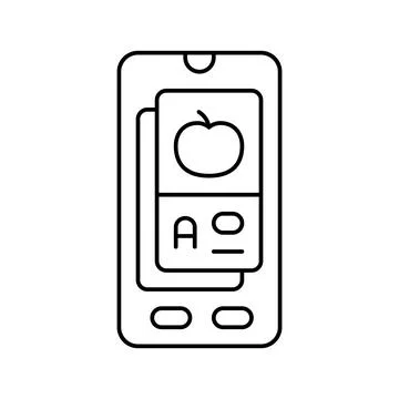 Flashcard education platform line icon vector illustration Stock Illustration
