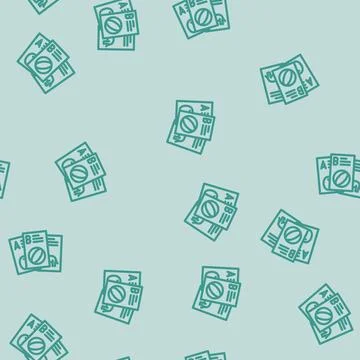 Flashcard education platform line vector seamless pattern イラスト素材