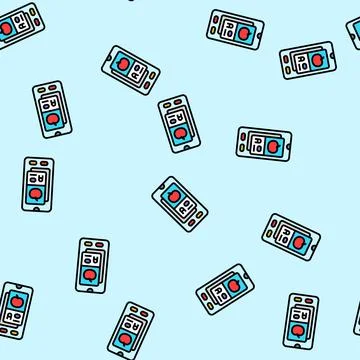 Flashcard education platform vector seamless pattern イラスト素材