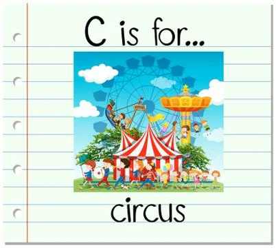 Flashcard letter C is for circus Ilustração Stock