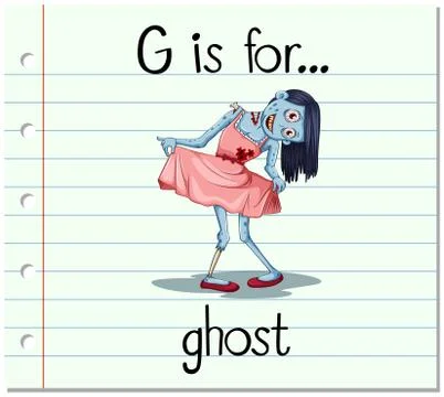Flashcard letter G is for ghost Ilustração Stock